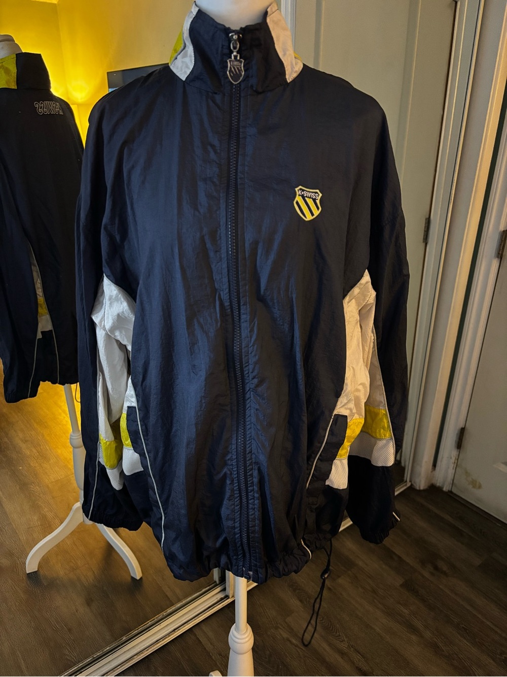 K•SWISS VINTAGE White Windbreaker Jacket